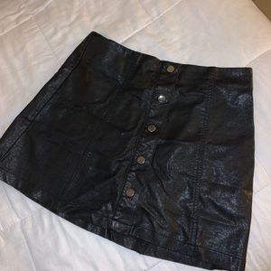 Forever 21 Black Mini Leather Skirt